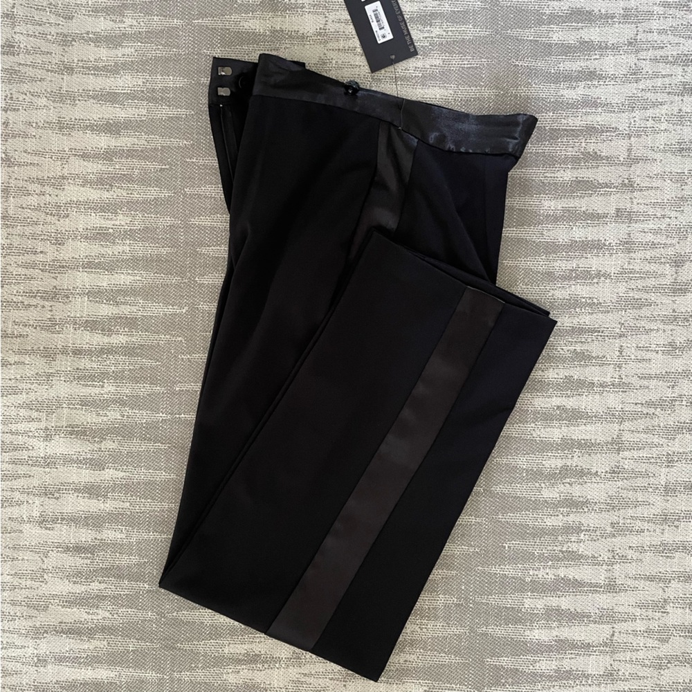 Muse Satin side stripe wide leg dress pant